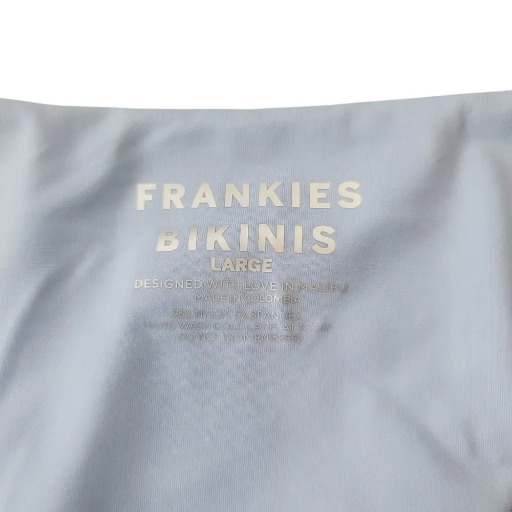 NEW Frankies Bikinis Katarina Waco & Dawson Cheeky Bikini Set in Baby Blue Large